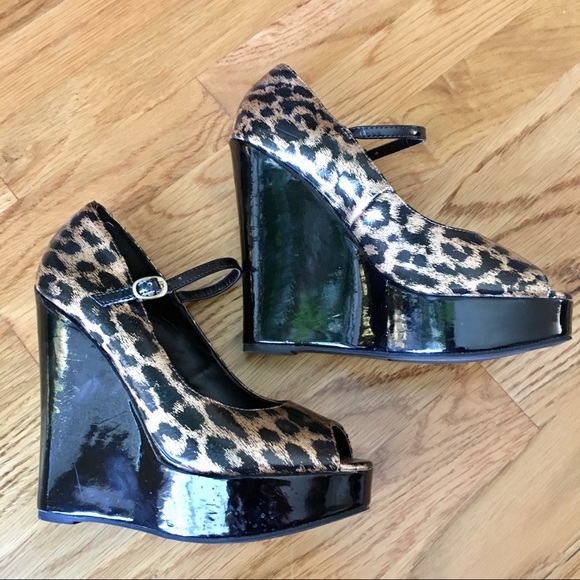 [8] Steve Madden Peep Toe Ankle Strap Wedges - Picture 3 of 3